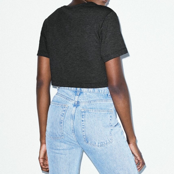 American Apparel Tri-Blend Short Sleeve Scrimmage T-Shirt in heather dark grey - Picture 3 of 6